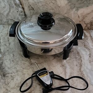 Vintage Liquid Core Stainless Steel Electric Skillet 11 Inch